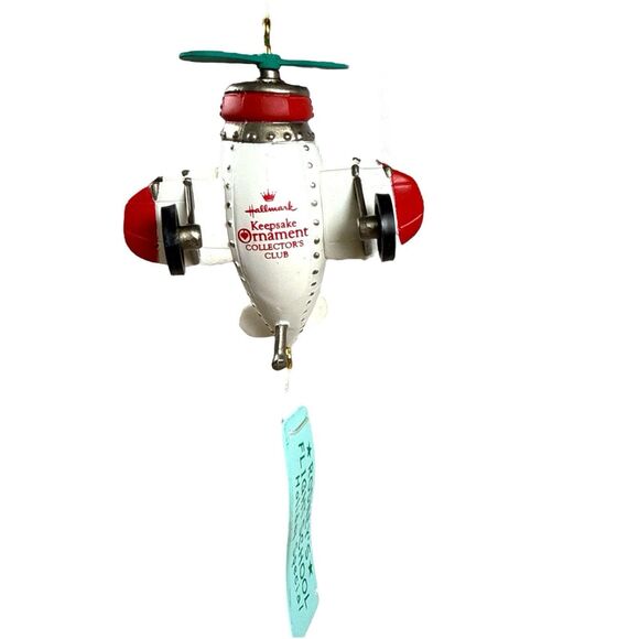 Rodney Reindeer Ornament: 1992 Hallmark Keepsake Club Biplane - Picture 7 of 10